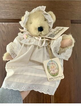 Muffy VanderBear White Vintage-Style Baby Dress Bear